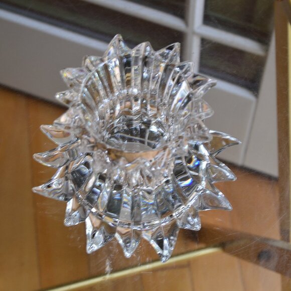 PartyLite Aurora Starburst Lead Crystal Pillar Candle Holder - Picture 4 of 7